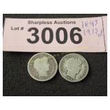 1893 and 1912 D silver dimes