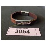 Vintage silver plate and leather bracelet