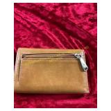 Hobo Jill Trifold Wallet Natural Polished Leather