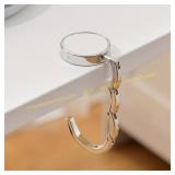 Solid Color Leather Bag Hook - Portable (White)