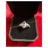 Ladies .925 Sterling Silver Eye Gemstone Ring 6