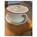 Vintage Enamelware Pot + Tub