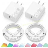 iPhone 20W USB-C Wall Charger (2-Pack) + Cables