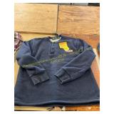 Mens L Indigo Fatigues Fleece Lined Henley