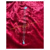 Ladies 20in Clear Tear Drop Pendant Necklace