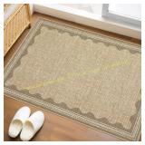 GarveeHome Door Mat: Jute Rug 2x3, Tan