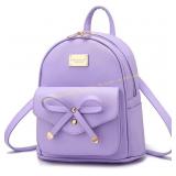 I IHAYNER Girls Bowknot Leather Backpack