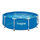 10 ft Round Metal Frame Pool with Pump