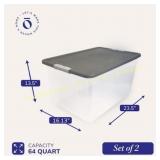 Homz Secure Latch Clear Plastic Storage Containers