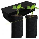 Belit 50 Pcs 13.5" Deep Grow Bags, Black
