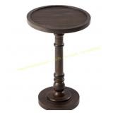 COZAYH Pedestal Tray End Table, Dark Brown