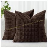 MIULEE WHITE Corduroy Pillow Cover 16x16