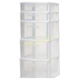 HOMZ 5-Drawer Storage Cart, Clear Drawers