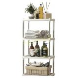 4-Tier White Shelf: Freestanding Organizer