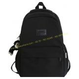 Aesthetic School Backpack, Black, Medium-Large