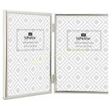 5x7" Hinged Double Silver Metal Picture Frames