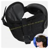 Travel Pillow with Eye Mask for Travel, Black