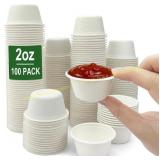 CAMKYDE 2 oz Bagasse Fiber Souffle Cups 100pk