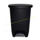 Glad 13 Gal Black Step-On Trash Can with Odor Lid