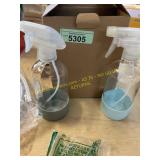 2ct Glass Spray bottles with silicone bottom 16oz