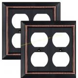 Aged Bronze 2-Gang Wall Plate (2 Pack)