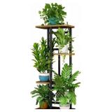 LINZINAR 4-Tier Plant Stand Black 5 Pots