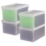 IRIS File Box w/Hinged Lid 44 Qt (4 Pack)