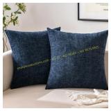 EMEMA 20x20 Throw Pillow Covers Set of 2 Navy