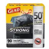Glad 30 gal Trash Bags, 1.05 mil, 30x33, Black