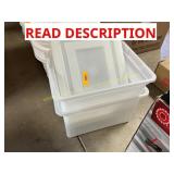 Plastic storage tote with lids