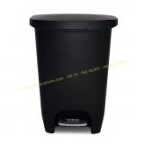 Glad 13 Gal Black Step-On Trash Can with Odor Lid