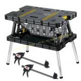Keter Portable Folding Work Table with Clamps