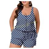 Summer Mae Plus Size Swim Romper 22W with Pockets