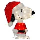 ProductWorks Peanuts Snoopy Santa Lighted 18"