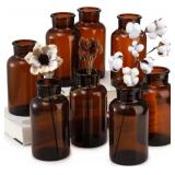 TOPZEA 8 Amber Glass Vases, 17oz Set