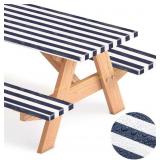 Picnic Table Cover 72x30 Navy/White