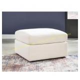 Modmax White Polyester Square Ottoman