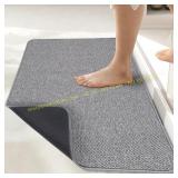 Bath Mat Ultra Thin Rubber 24x36 Grey
