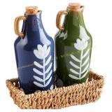 Mud Pie Dotted Oil & Vinegar Decanter Set