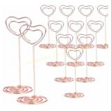 12pc Heart Shaped Table Number Holders, Metal