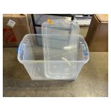 Large plastic tote with lid