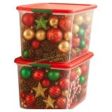 HOMZ 2 Pack Secure Latch, 64 Qt Clear Bins