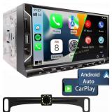 7" Double Din Car Stereo: CarPlay/Android Auto