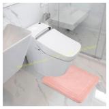 Pink U-Shaped Memory Foam Toilet Mat