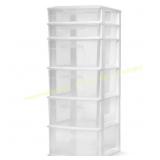 Homz 6-Drawer Clear Plastic Storage Tower