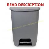 20-Gal Gray Step-On Trash Can with Odor-Lid