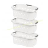 White Comfort Carry Laundry Basket (3-Pack)