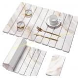 Stone Dish Drying Mat, White Gold 24x16 & 8x4