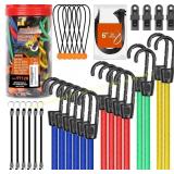 HORUSDY Bungee Cords & Clips Assortment Kit
