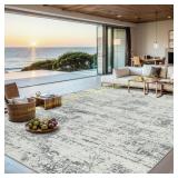 Grey 8x10 Rug - Washable, Non-Slip